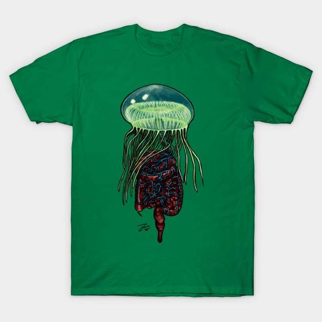 Vagus Nerve & Gut Jelly T-Shirt by FreyStrandDraws